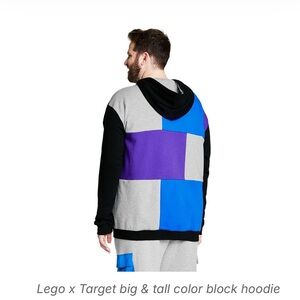 LEGO x Target Exclusive Men's Color Block Hoodie Sweatshirt.